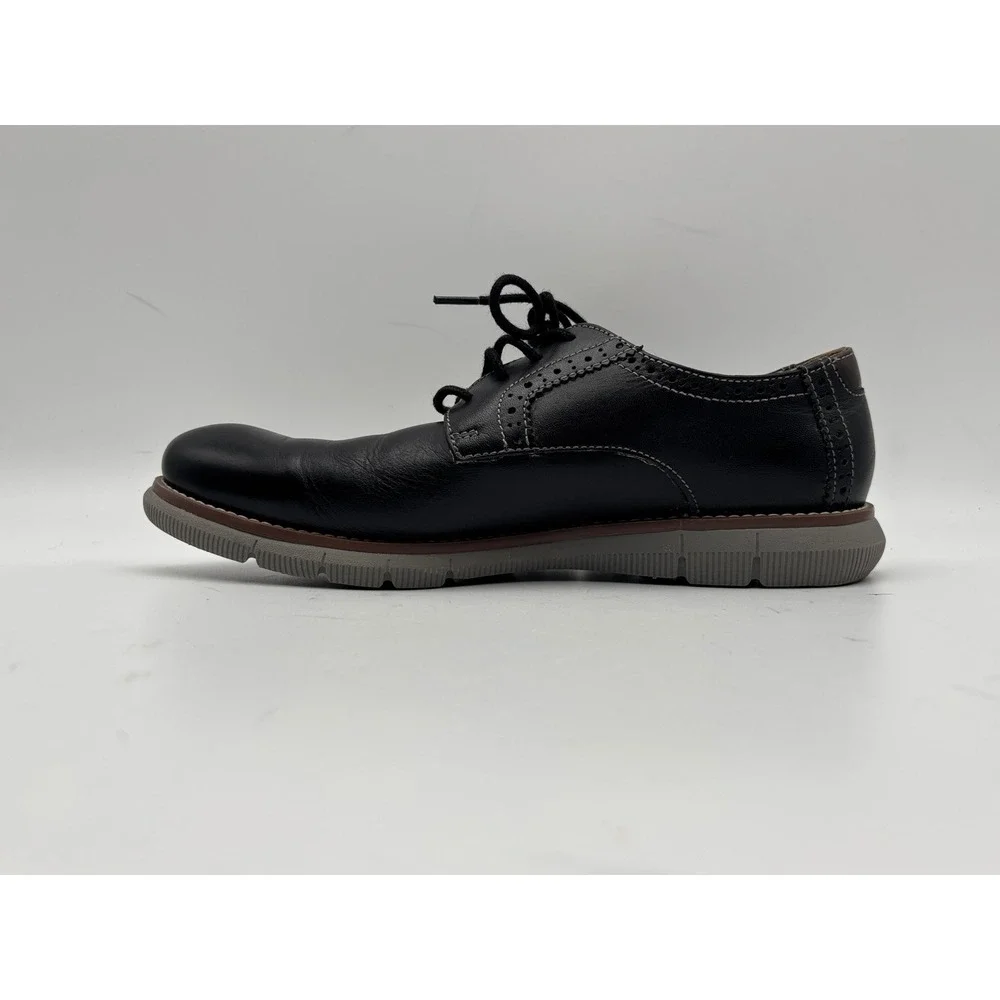 Johnston & Murphy Boys 5.5M Black Genuine Leather Oxford Derby Shoes Flex Sole